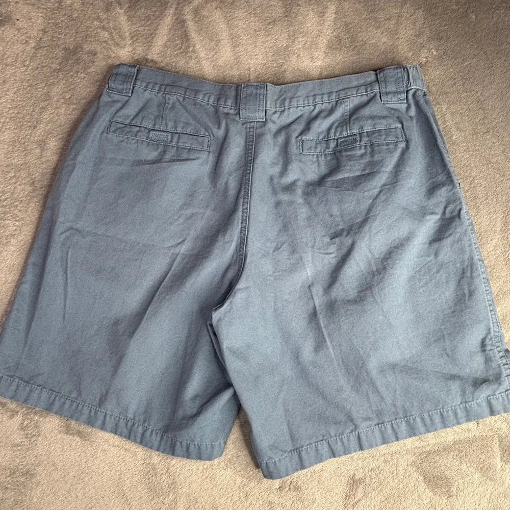 Savane Cargo Shorts Mens 38 (36x8) Blue Gray Cotton Canvas Elastic Waist Utility